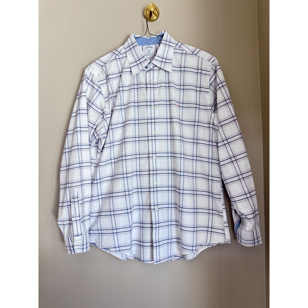 Brooks Brothers Regent Non-Iron Supima Cotton Plaid Button Down Shirt Mens L
